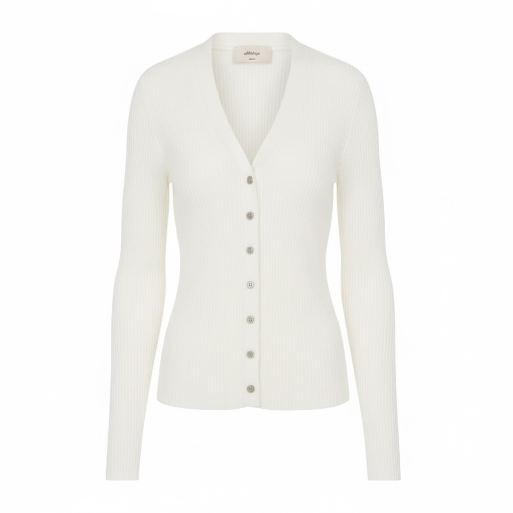 The Ribbed Favorite Cardi in Cream