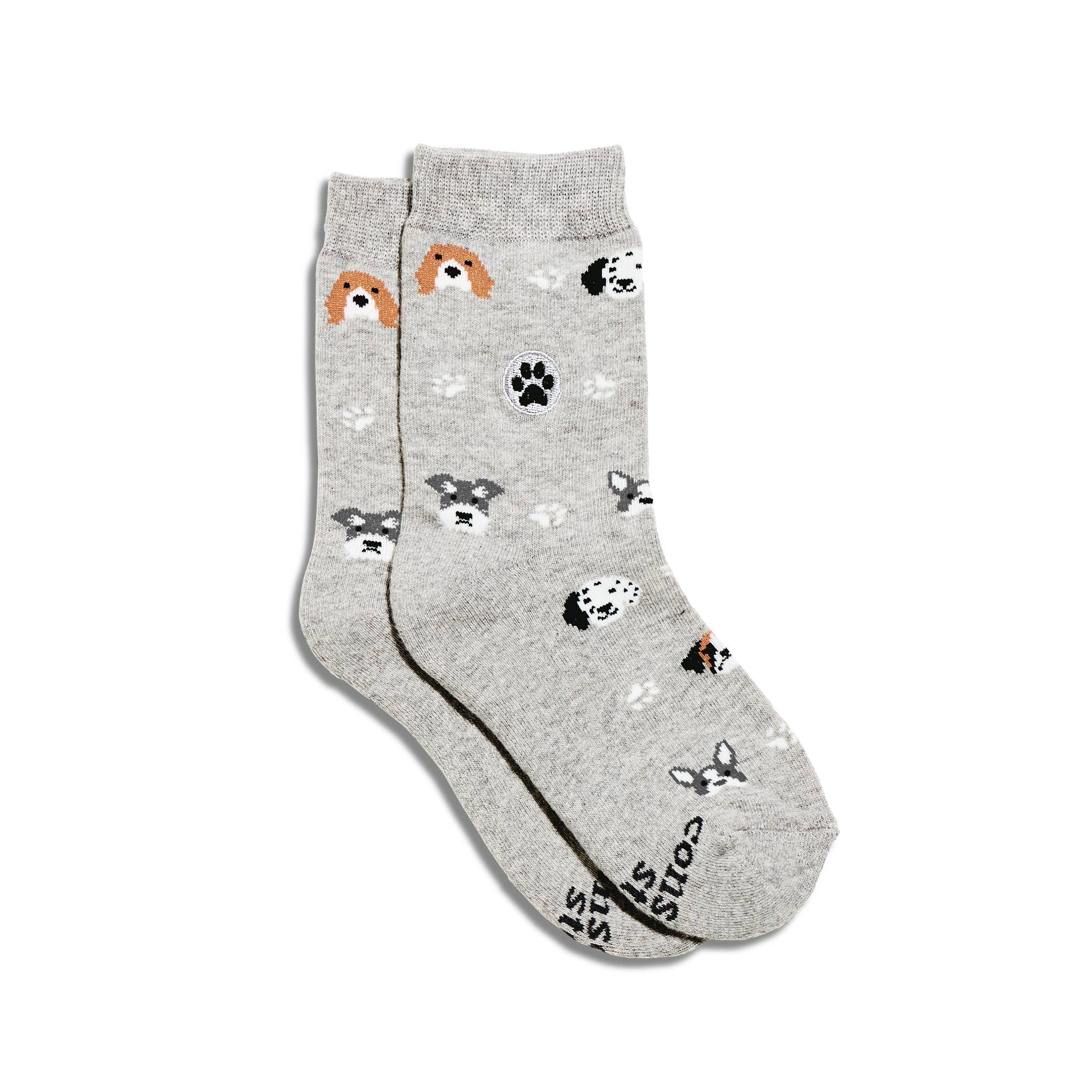 Kids Socks that Save Dogs | Gray Dogs - Organic Cotton Socks