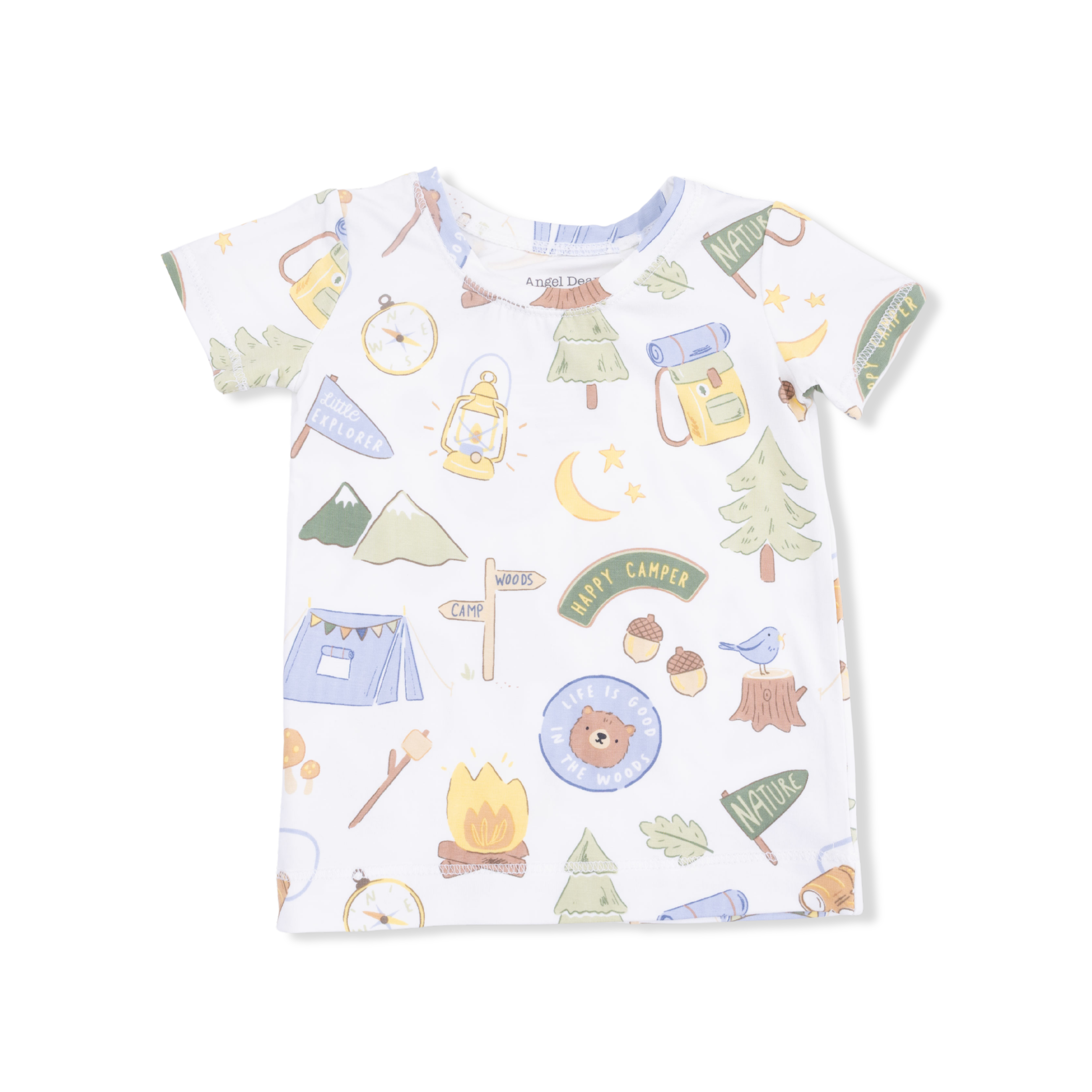 Camping Blue Short Sleeve Loungewear Set