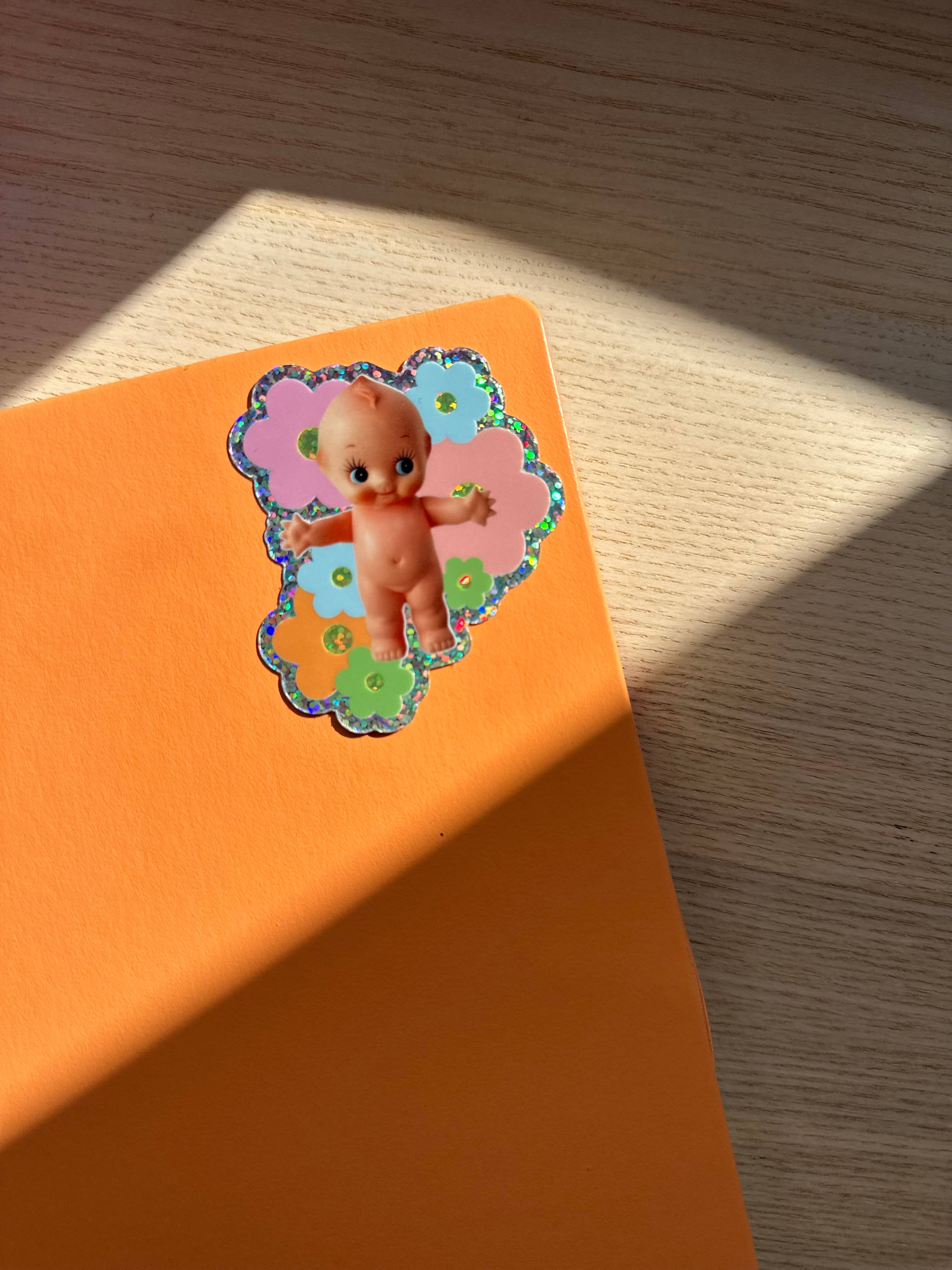 Kewpie Baby Vinyl Glitter Sticker