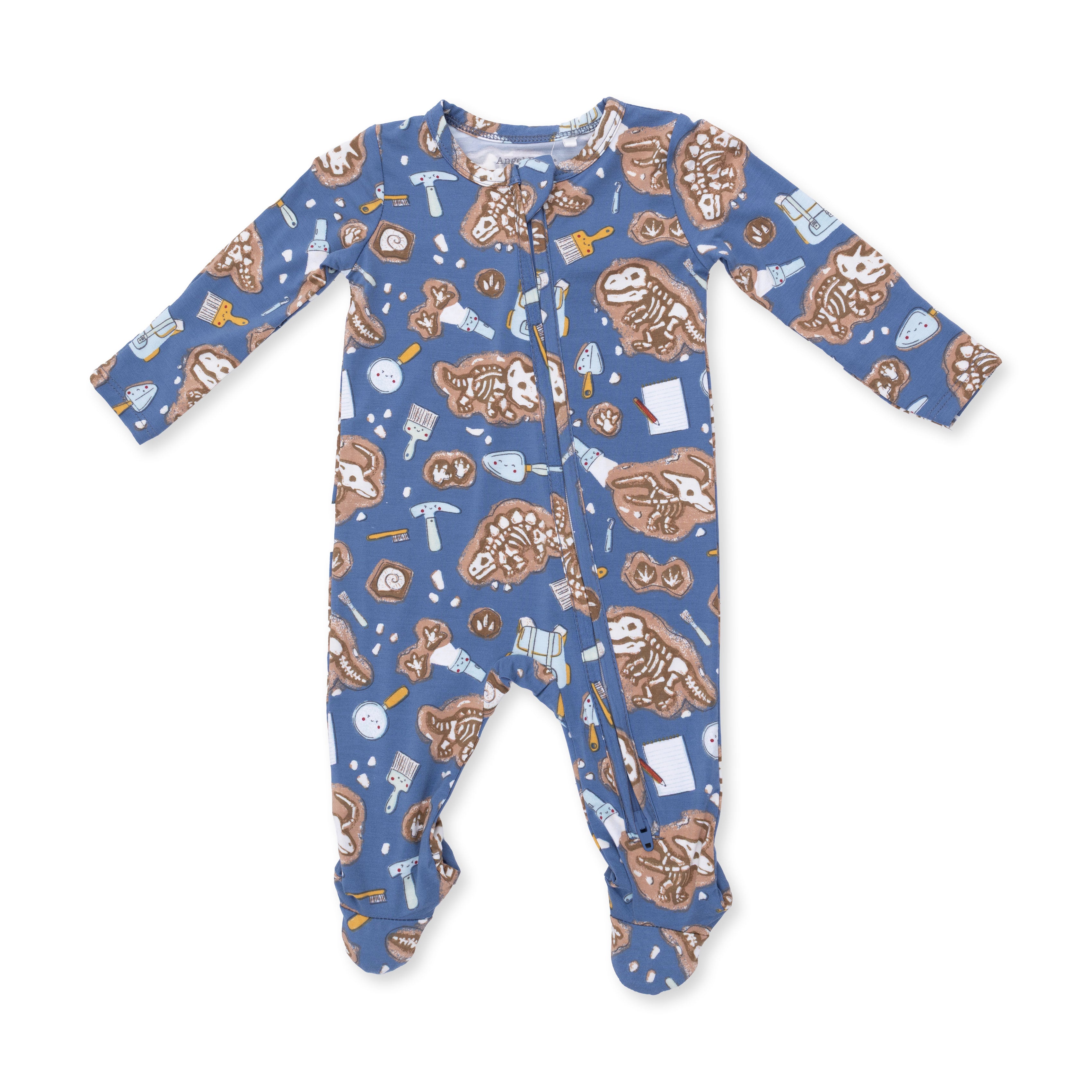 Glow in the Dark Dino Dig 2 Way Zipper Footie