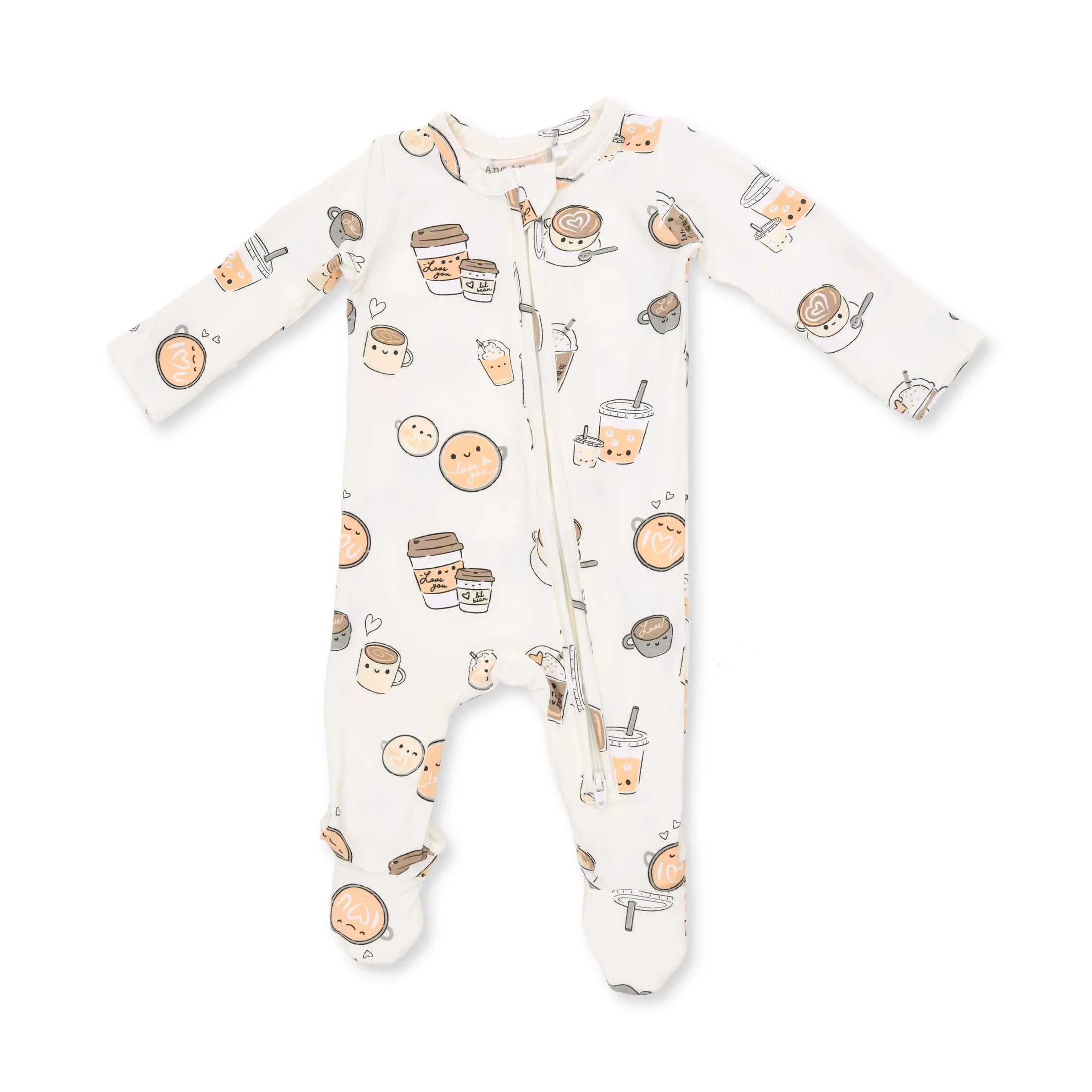 Love You A Latte - 2 Way Zipper Footie