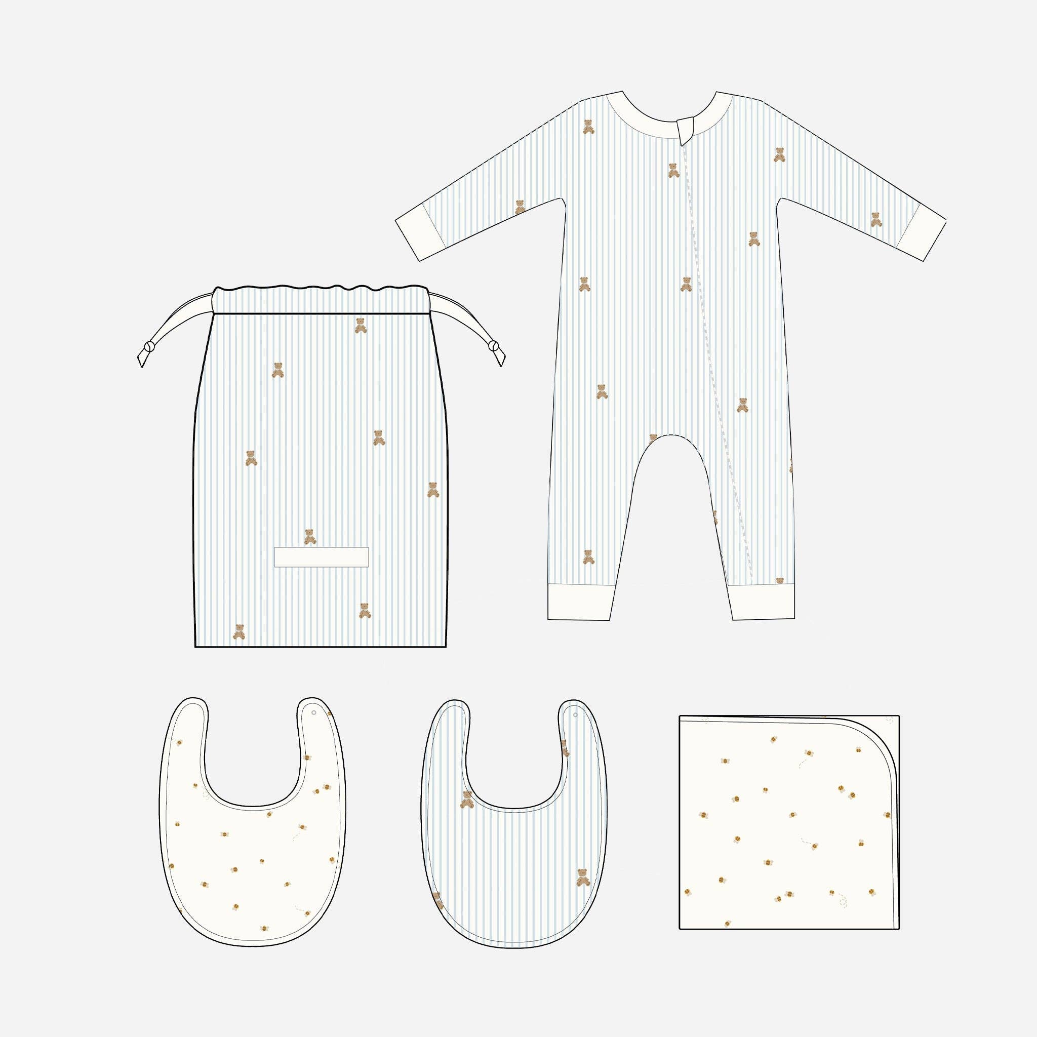 Organic Cotton Layette Bear Bee Welcome Gift