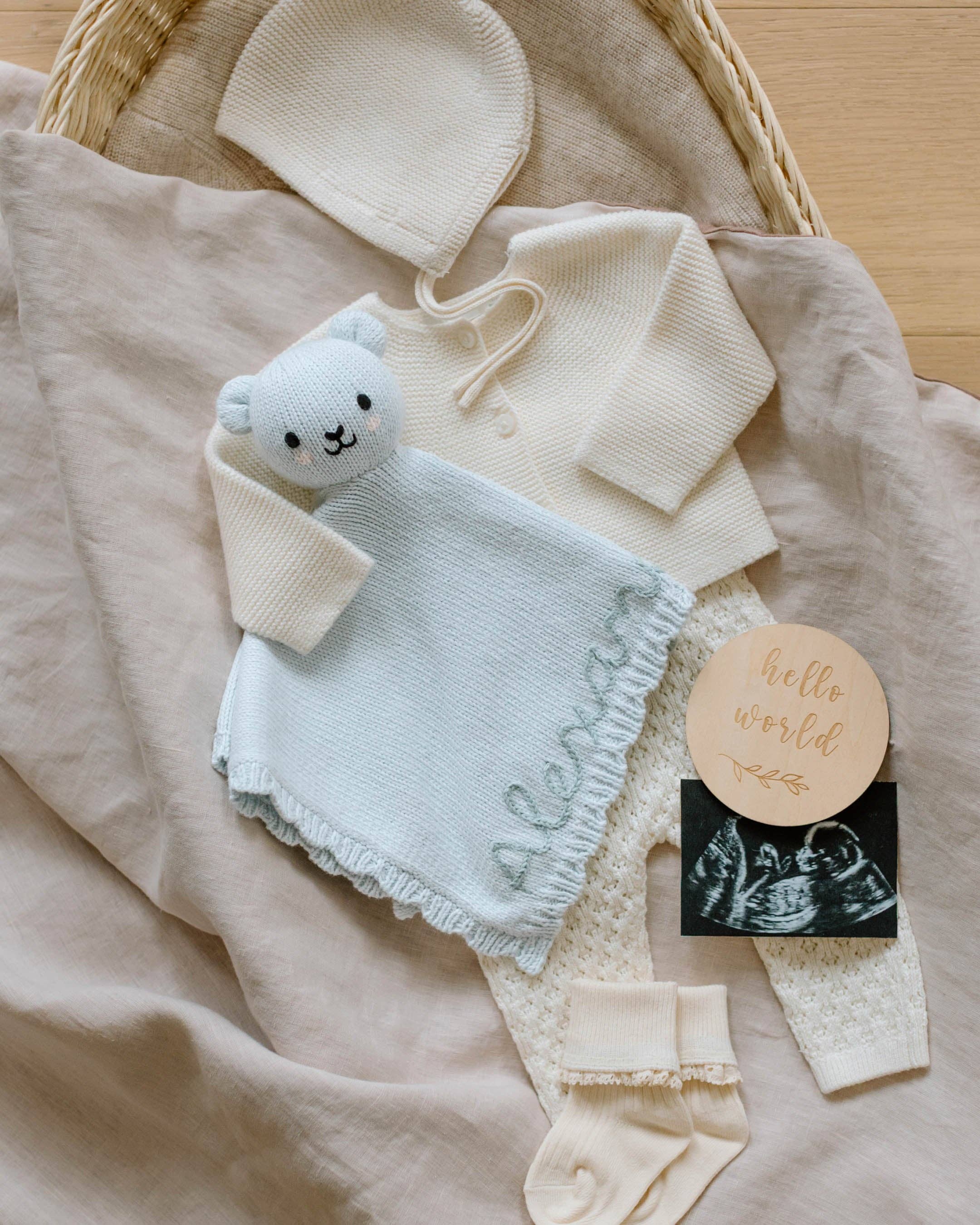 Cuddle + Kind Baby Bear Lovey (baby blue)