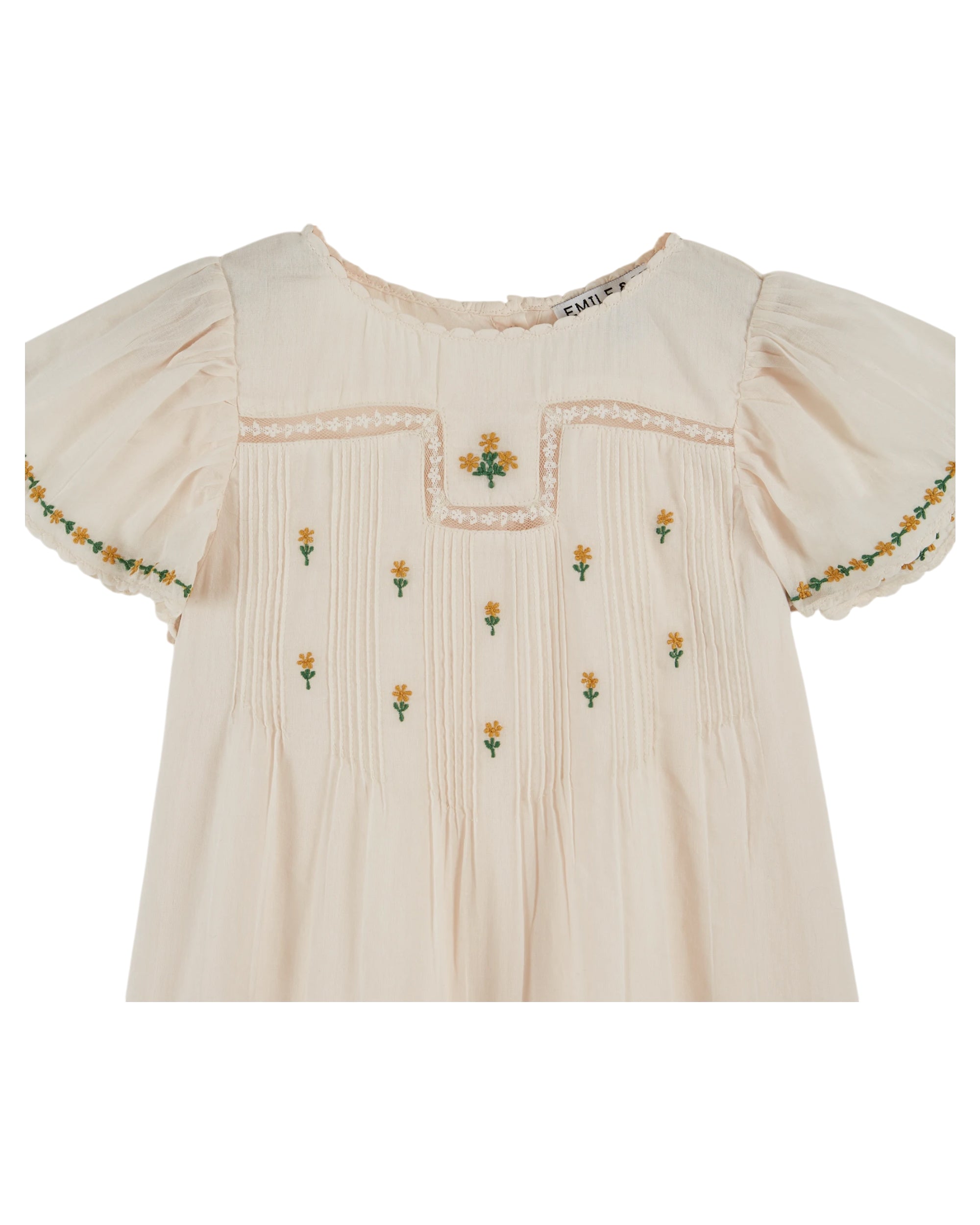Embroidered Dress - Creme