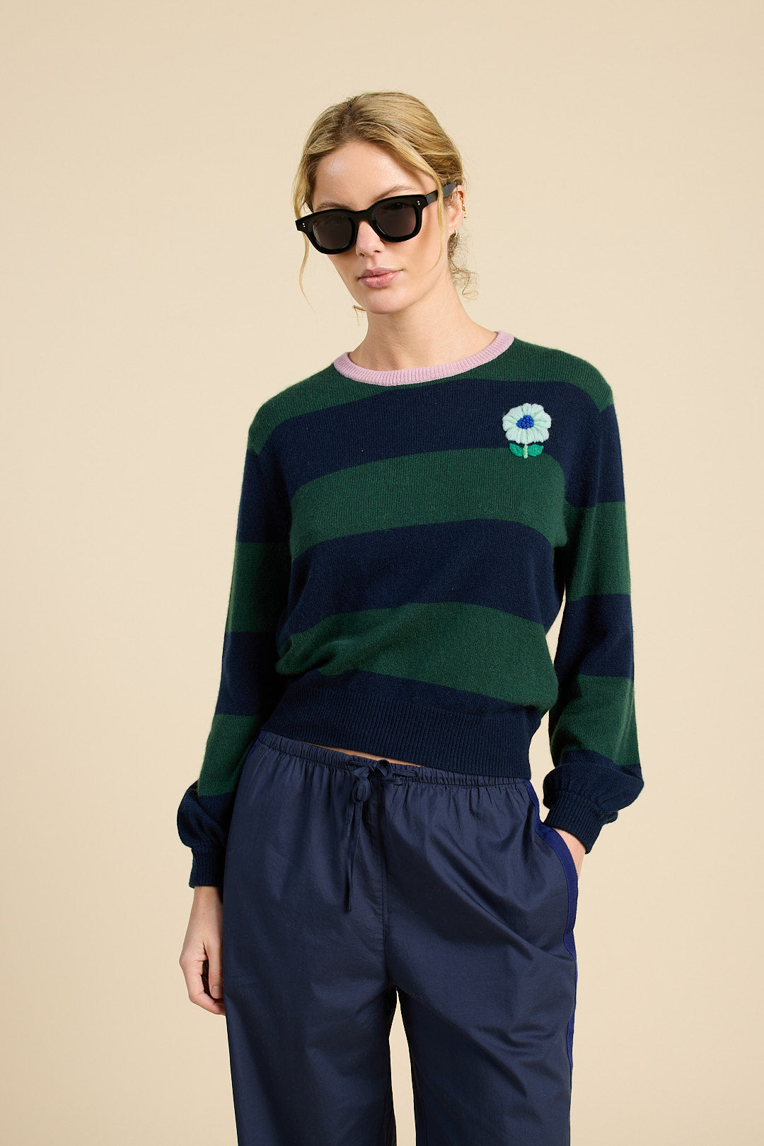 Ryann Sweater Navy/Green