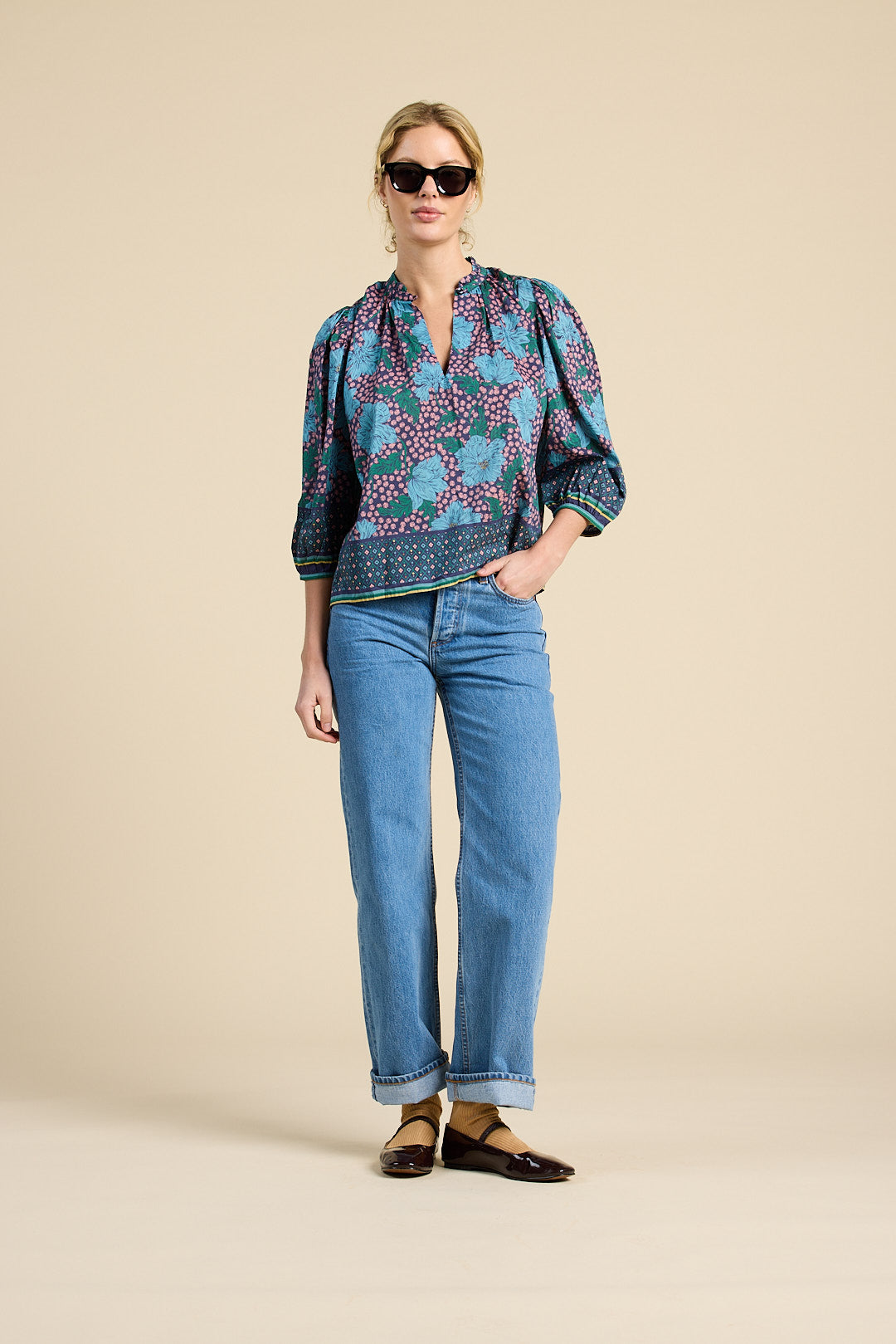 Orly Blouse Midnight Trellis