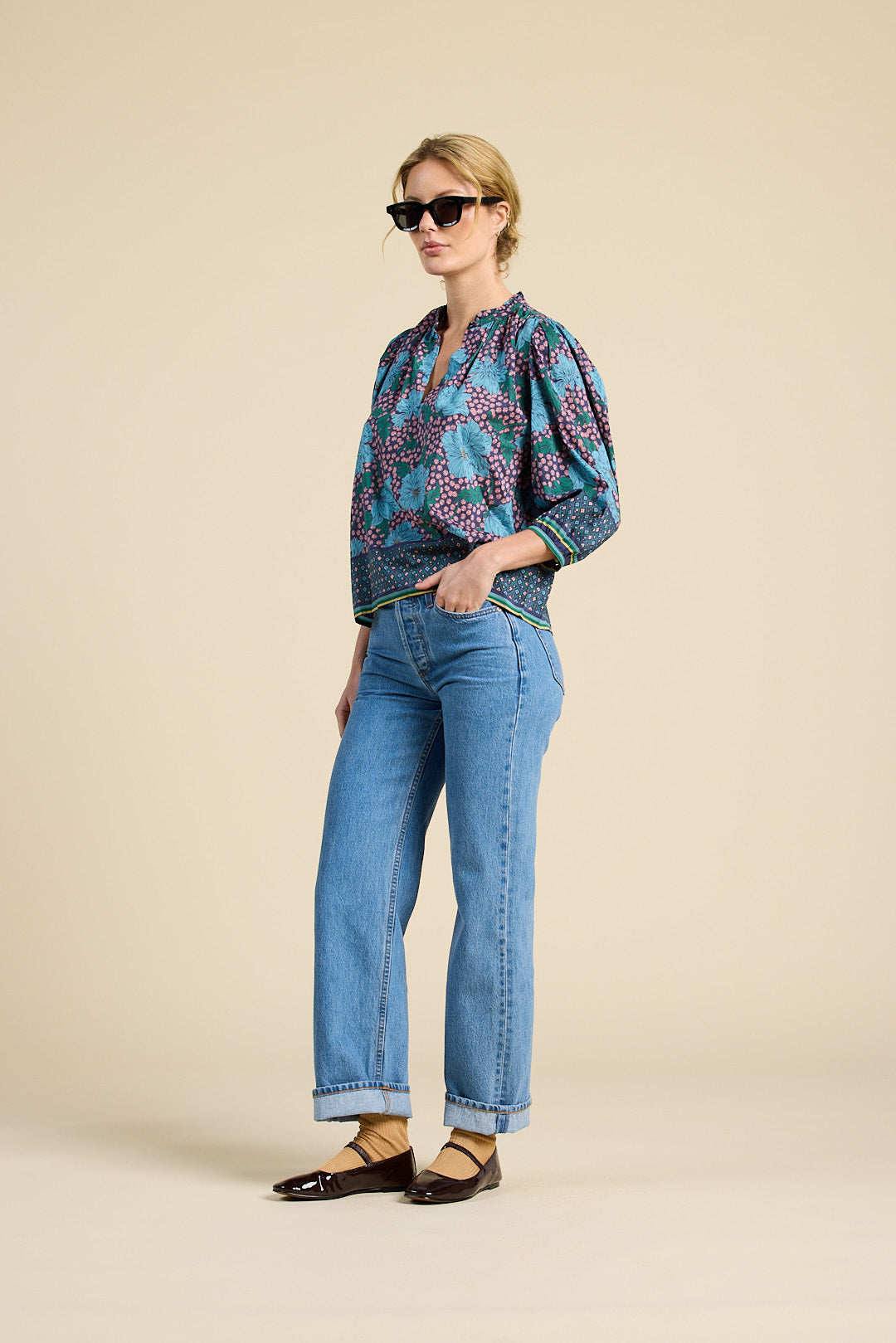 Orly Blouse Midnight Trellis