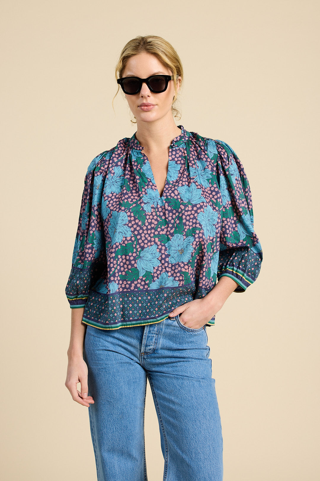 Orly Blouse Midnight Trellis