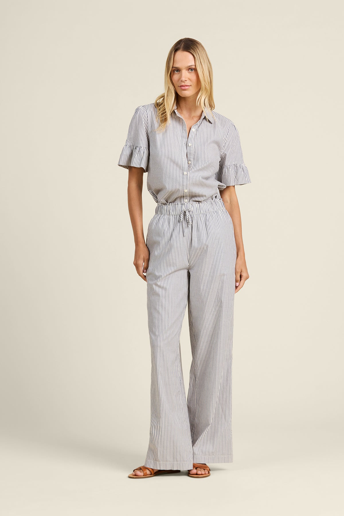 Vera Pant Navy Stripe