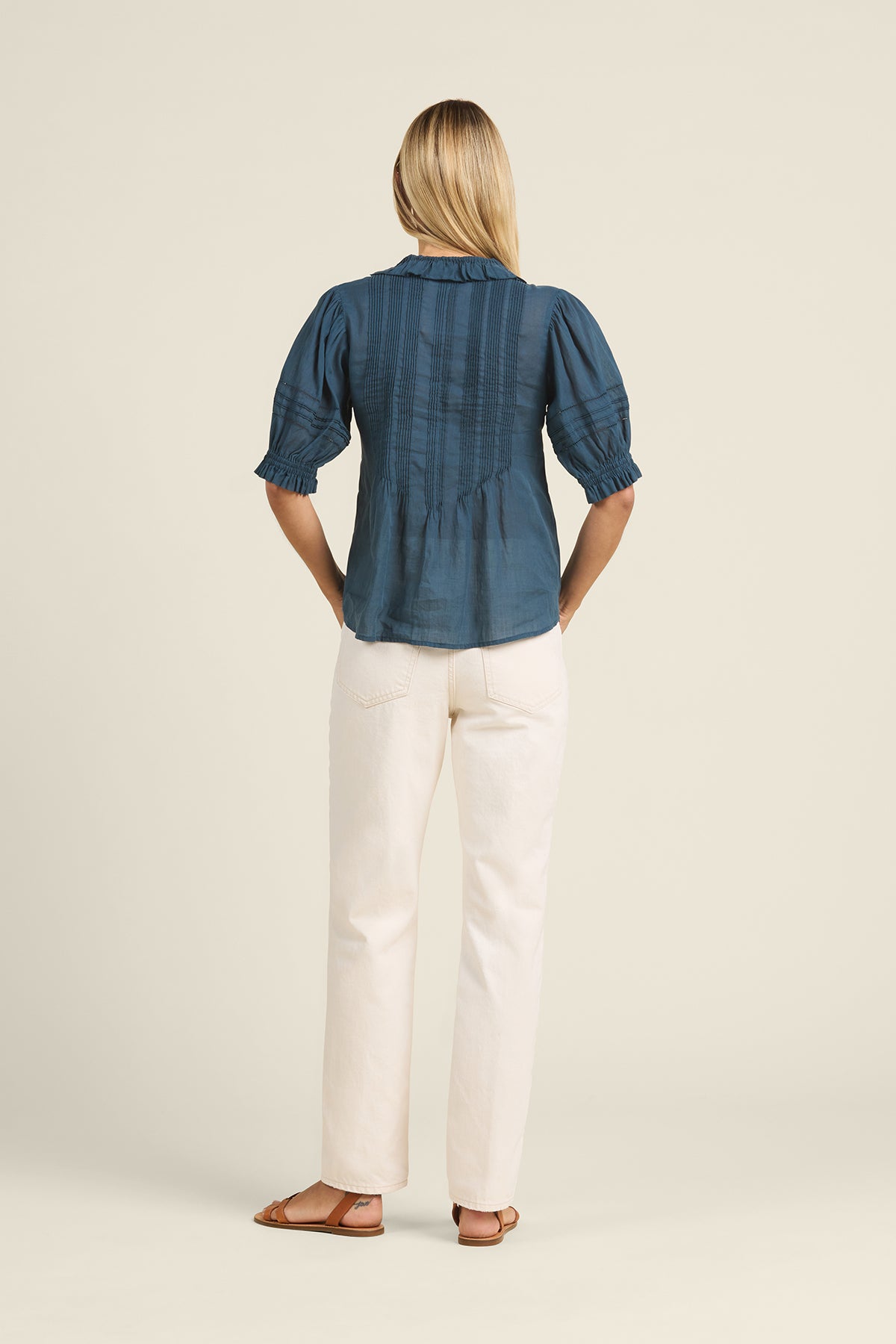 Jess Blouse Teal Cotton Voile