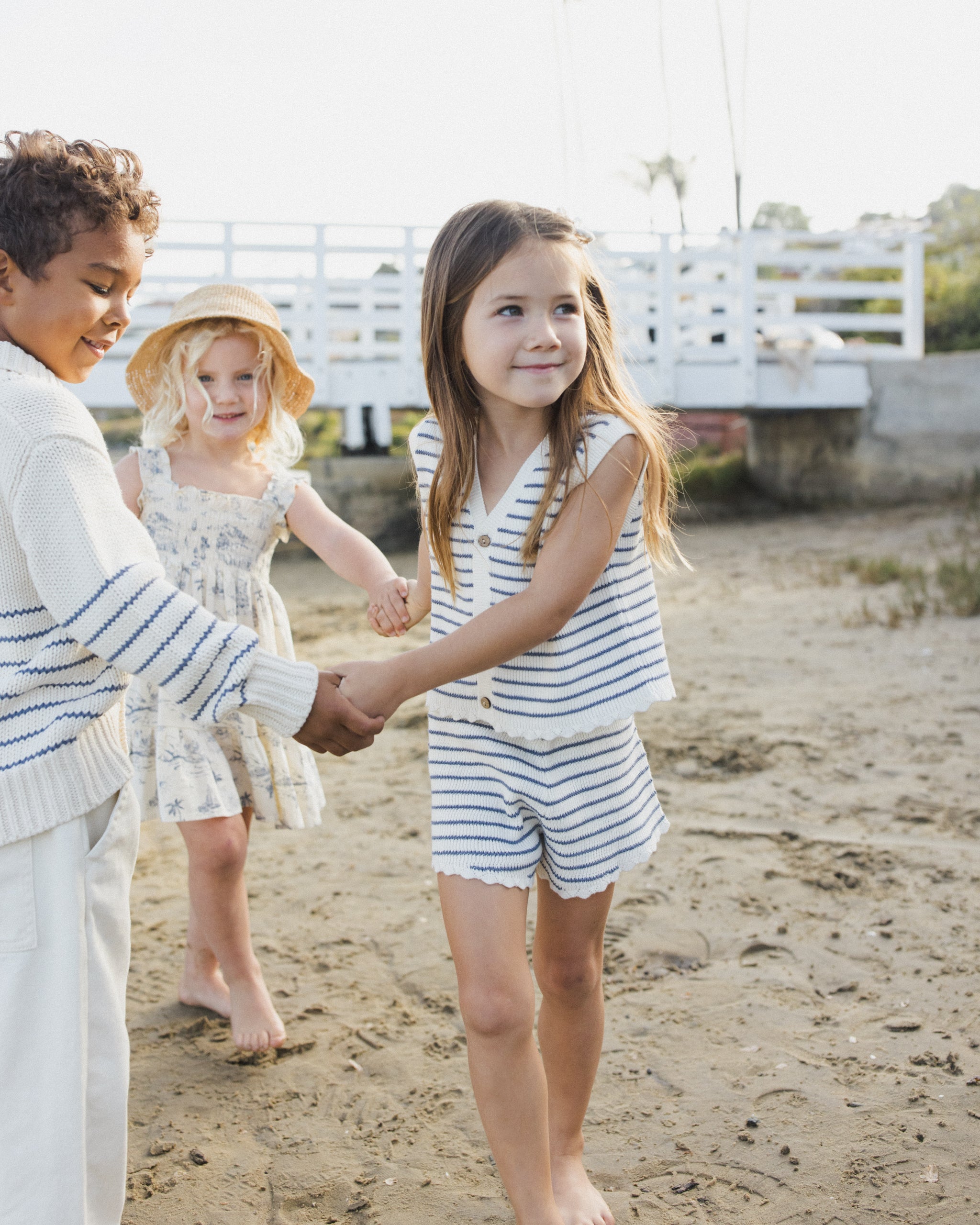 Knit Vest Set - Marine Stripe