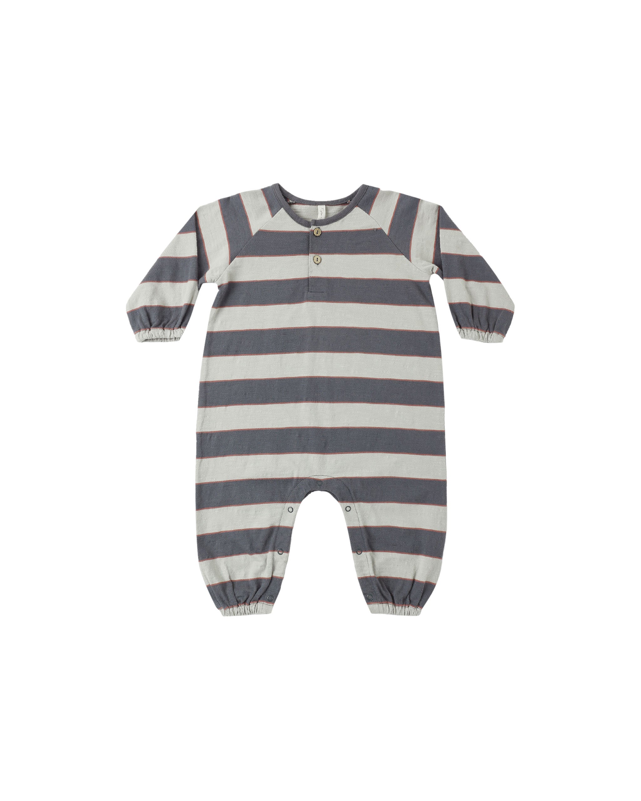Henley Jumpsuit- Sage Stripe