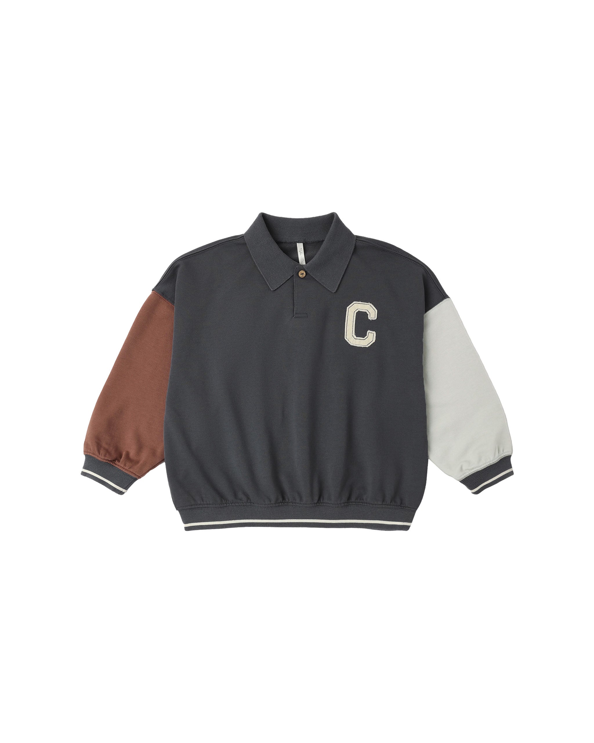 Collared Color Block Sweatshirt