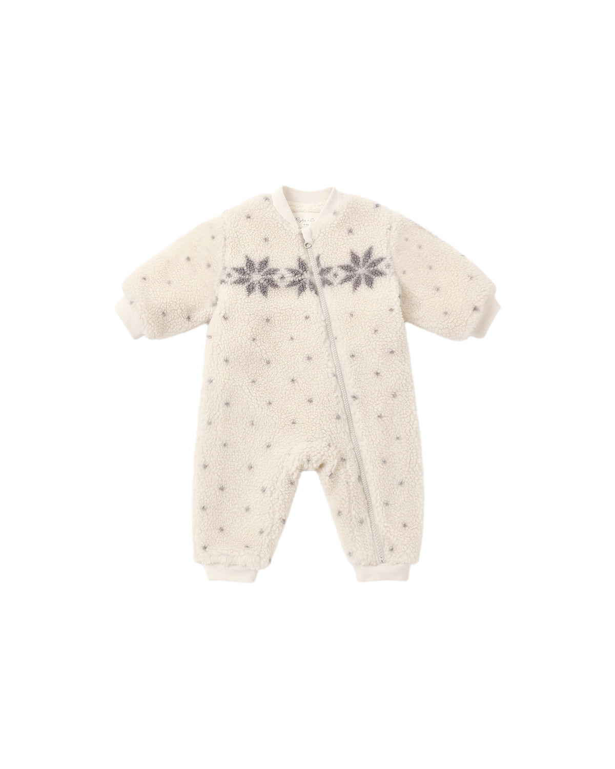 Shearling Baby Jumpsuit - Natural Fairisle