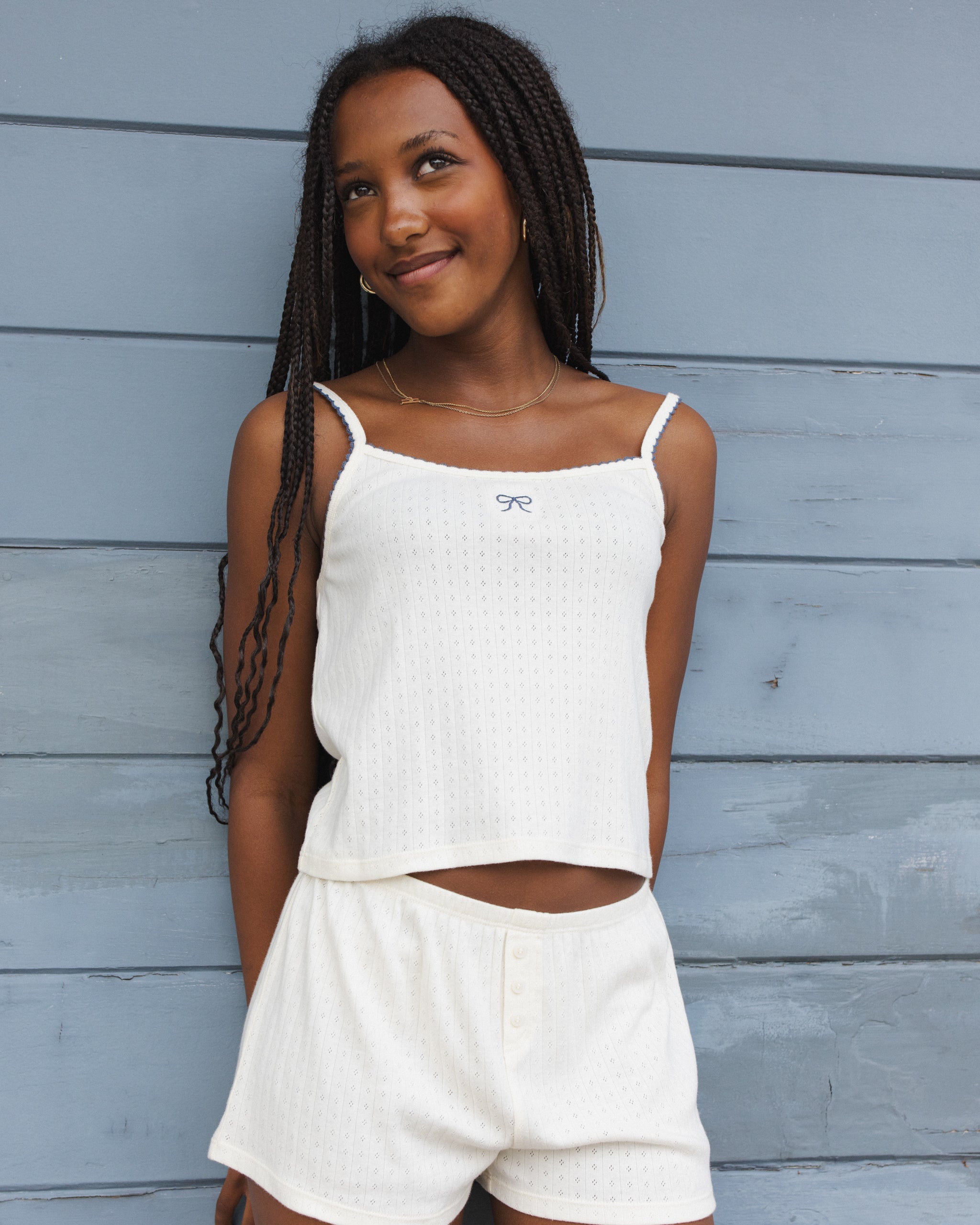 Teen Pointelle Lounge Set - Ivory