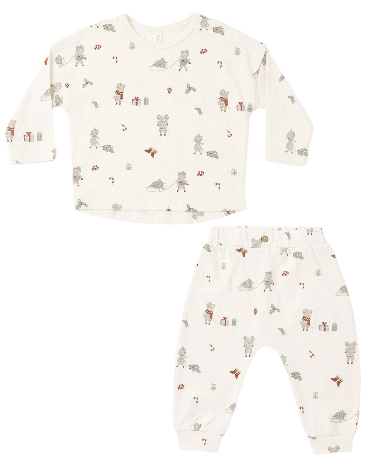 L/S Tee and Pant Set- Holiday Mouse