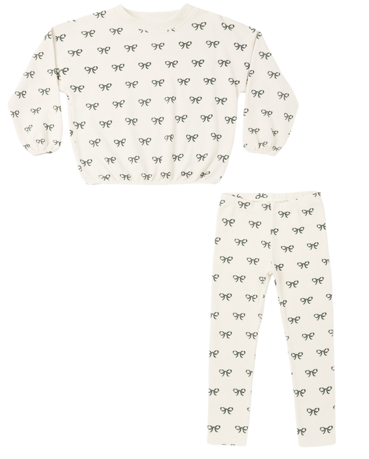 Spongey Knit Set- Evergreen Bows