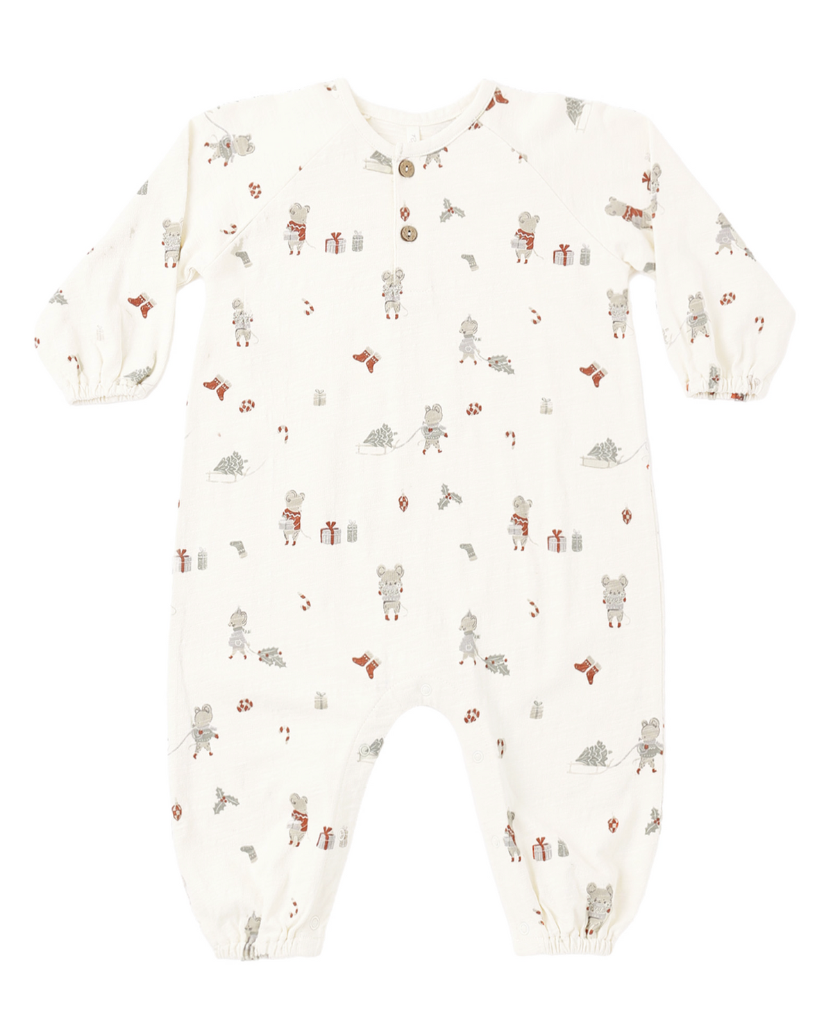 Henley Jumpsuit Holiday Mouse