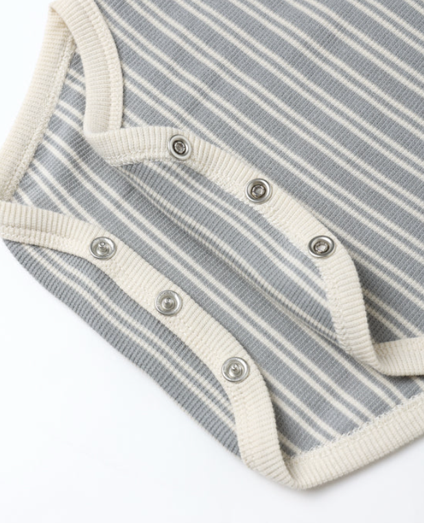 Bodysuit Two Pack - Steel Blue Micro Stripe/Owls