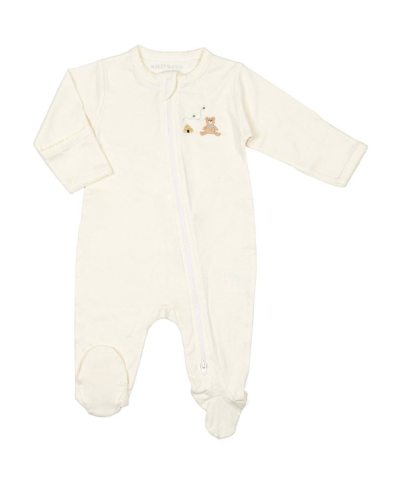 Pima Embroidered Footie