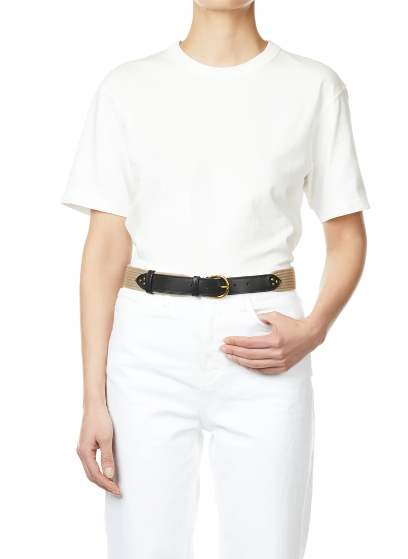 Jerome Dreyfuss Leather and Fabric Belt