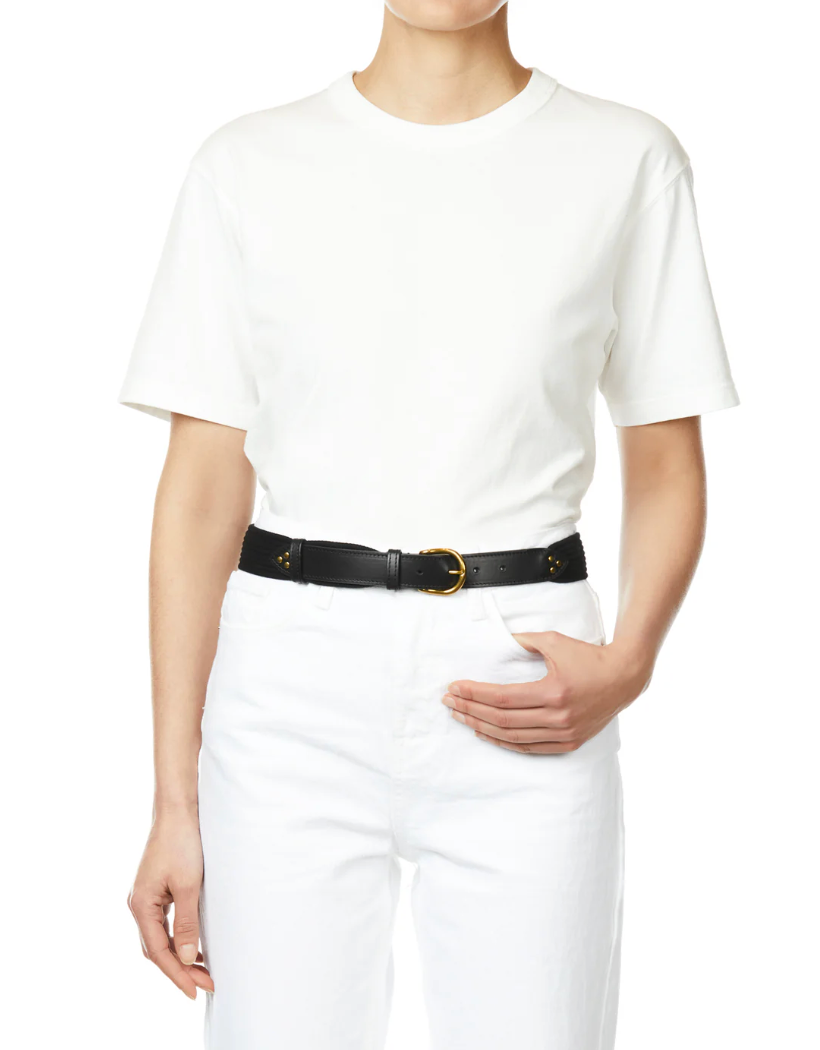 Jerome Dreyfuss Leather and Fabric Belt