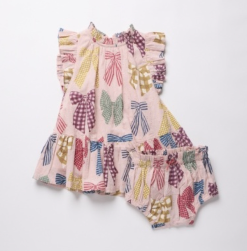 Harper Dress Set- Patterned Bows