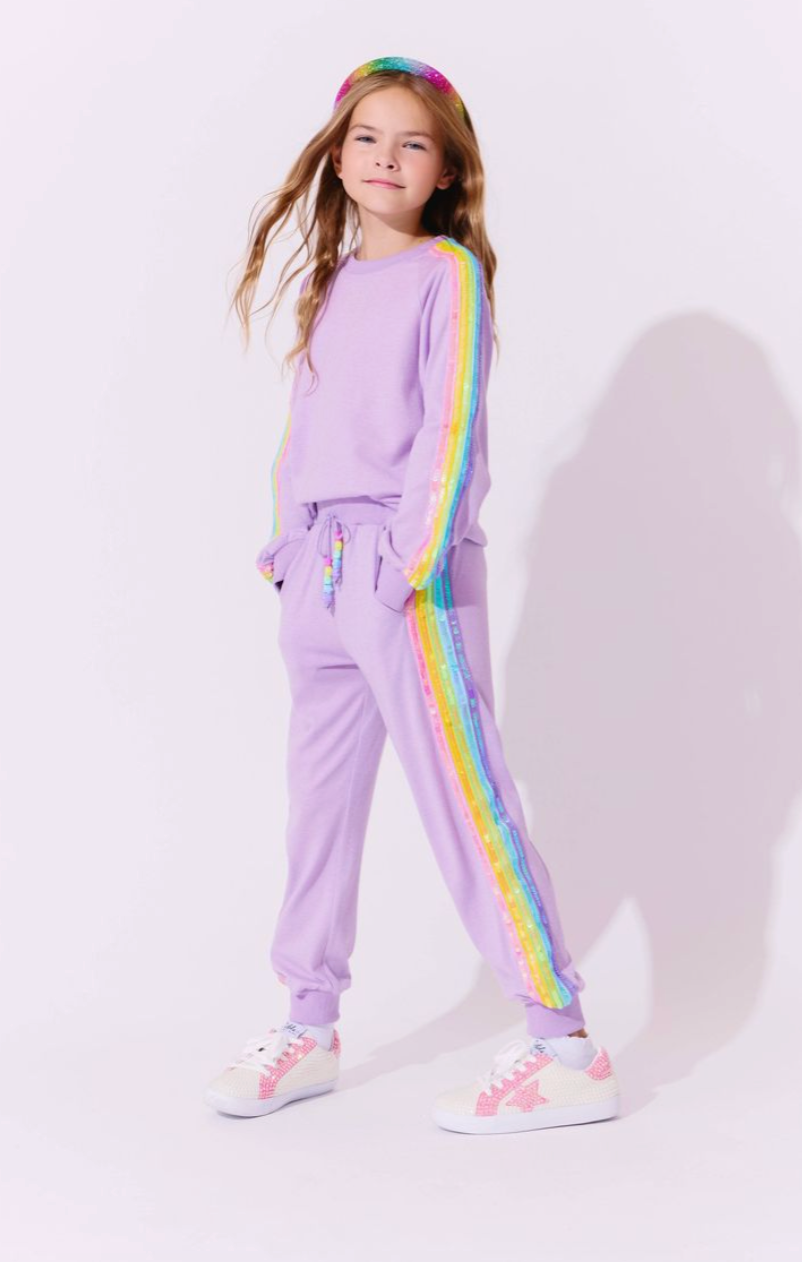 Lavender Rainbow Sequin Set