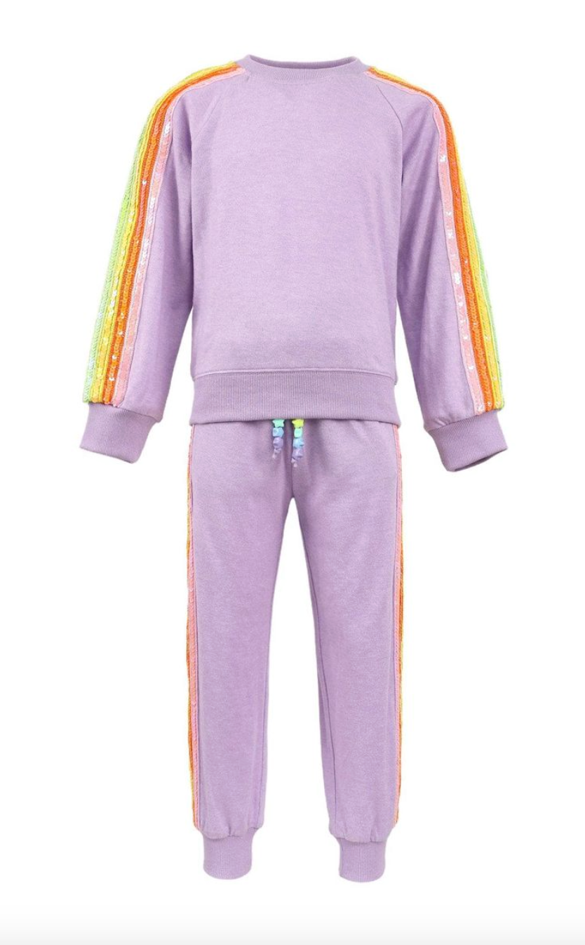 Lavender Rainbow Sequin Set