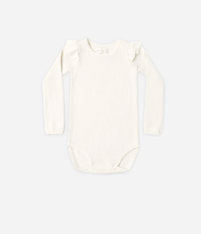 Shoulder Ruffle Bodysuit Natural
