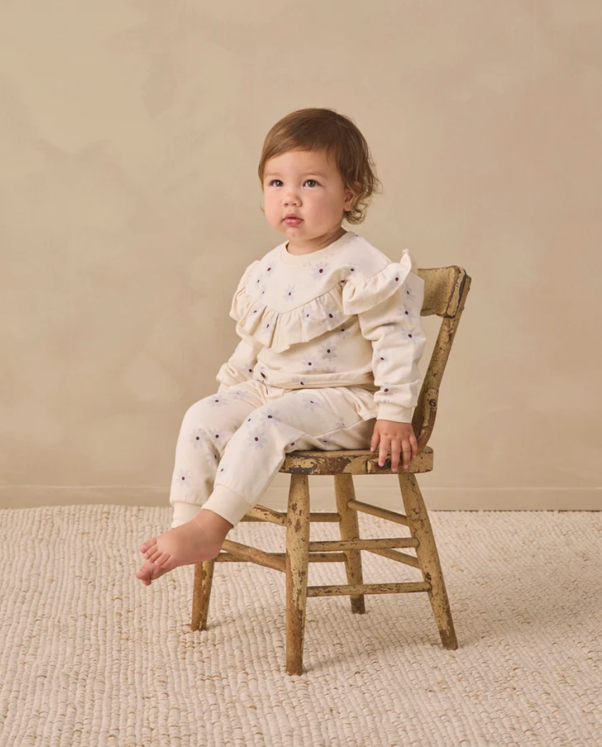 Relaxed Fleece Sweatpant- Blue Daisy