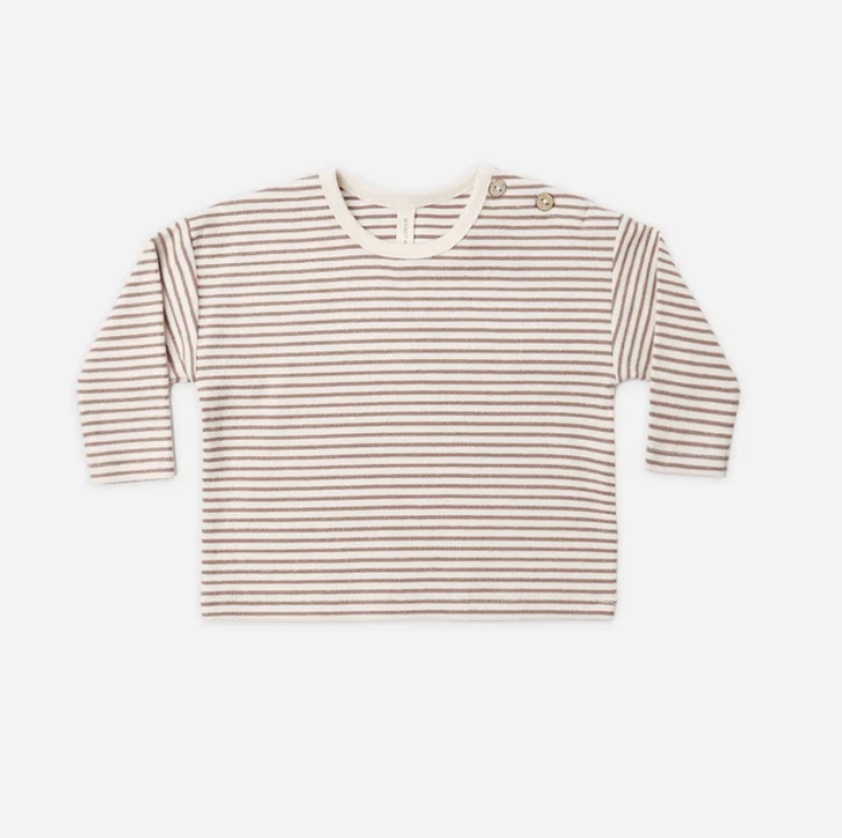 L/S Tee- Cocoa Microstripe