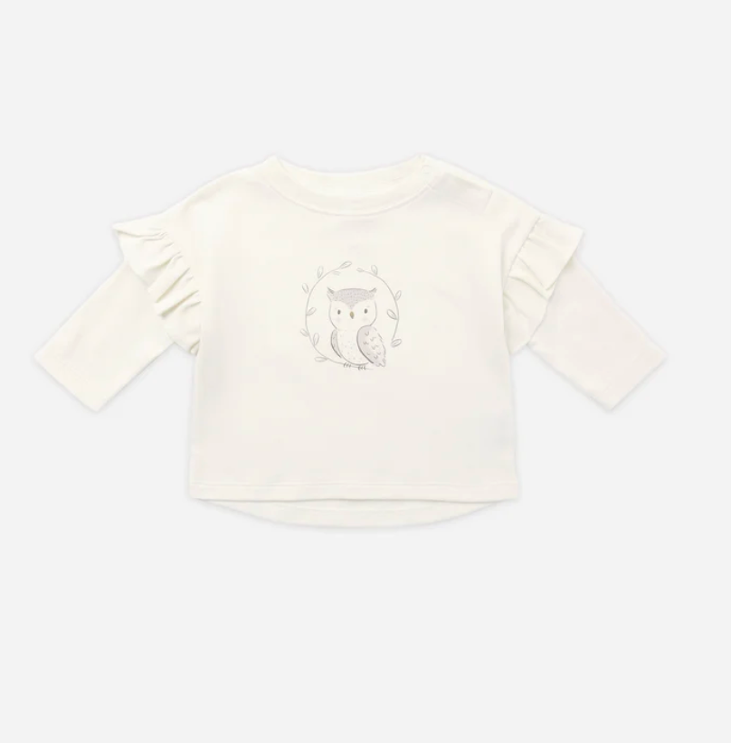 Ruffle L/S Tee Baby Owl
