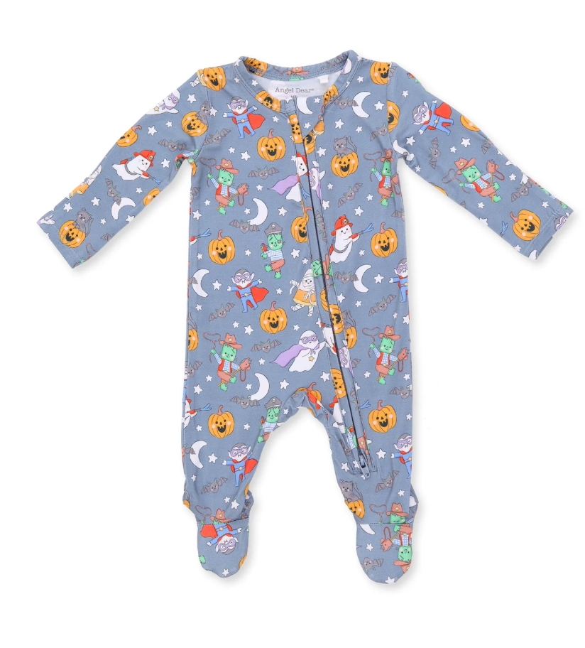 Halloween Monster Dress Up Blue - 2 Way Zipper Footie