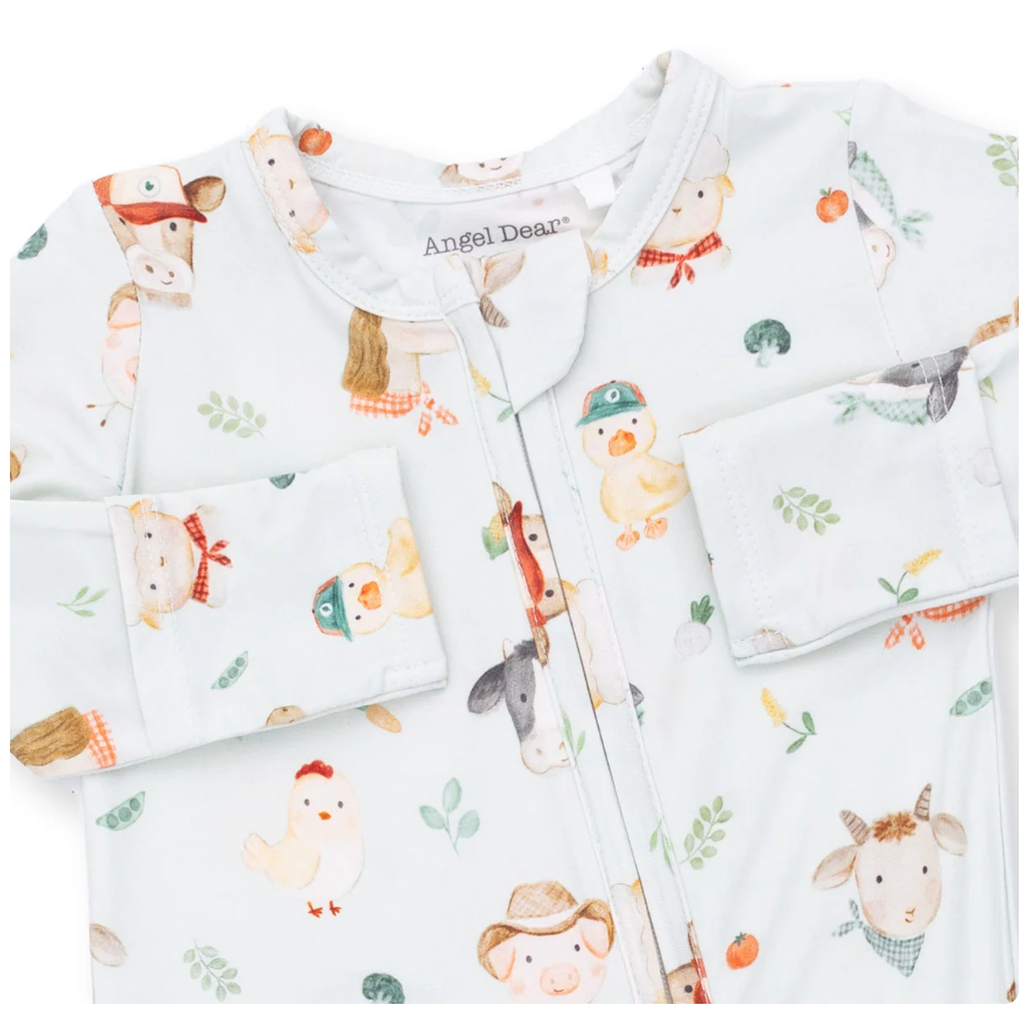 Baby Farm Faces - 2 Way Zipper Footie