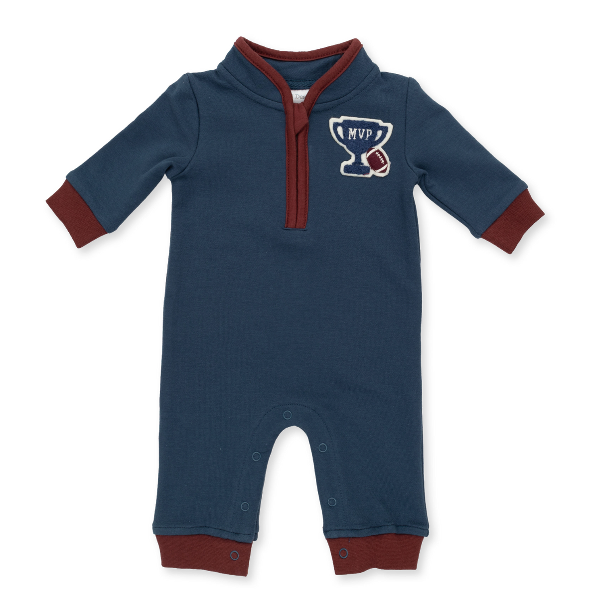 Varsity French Terry Zip Neck Romper