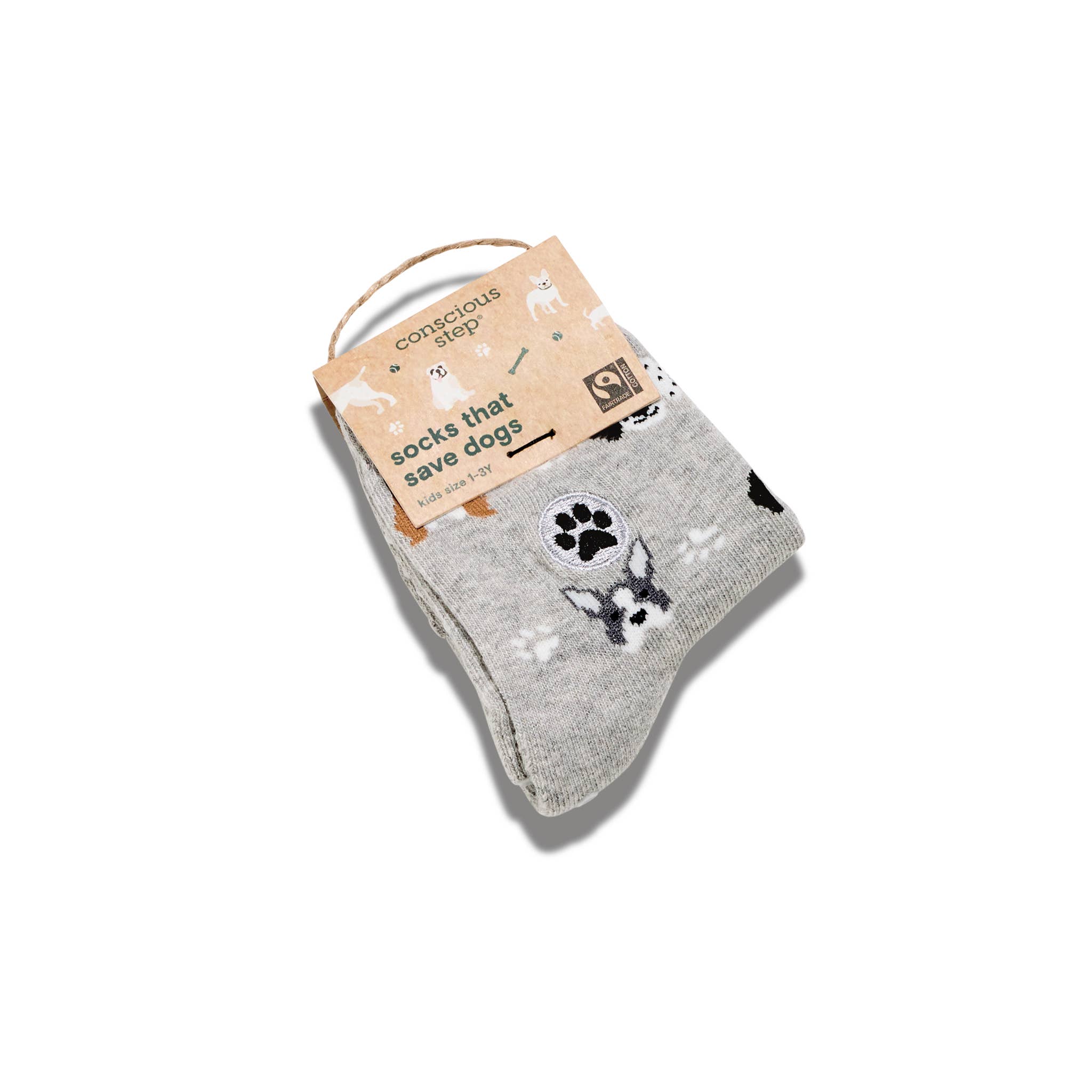 Kids Socks that Save Dogs | Gray Dogs - Organic Cotton Socks