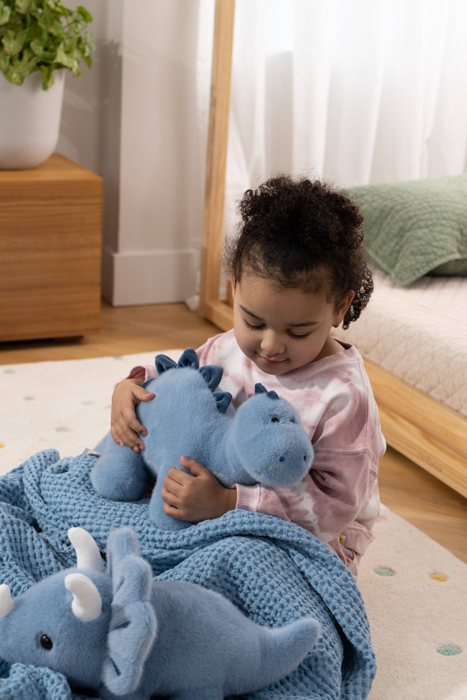 Dino Plush Toy - Blue Triceratop