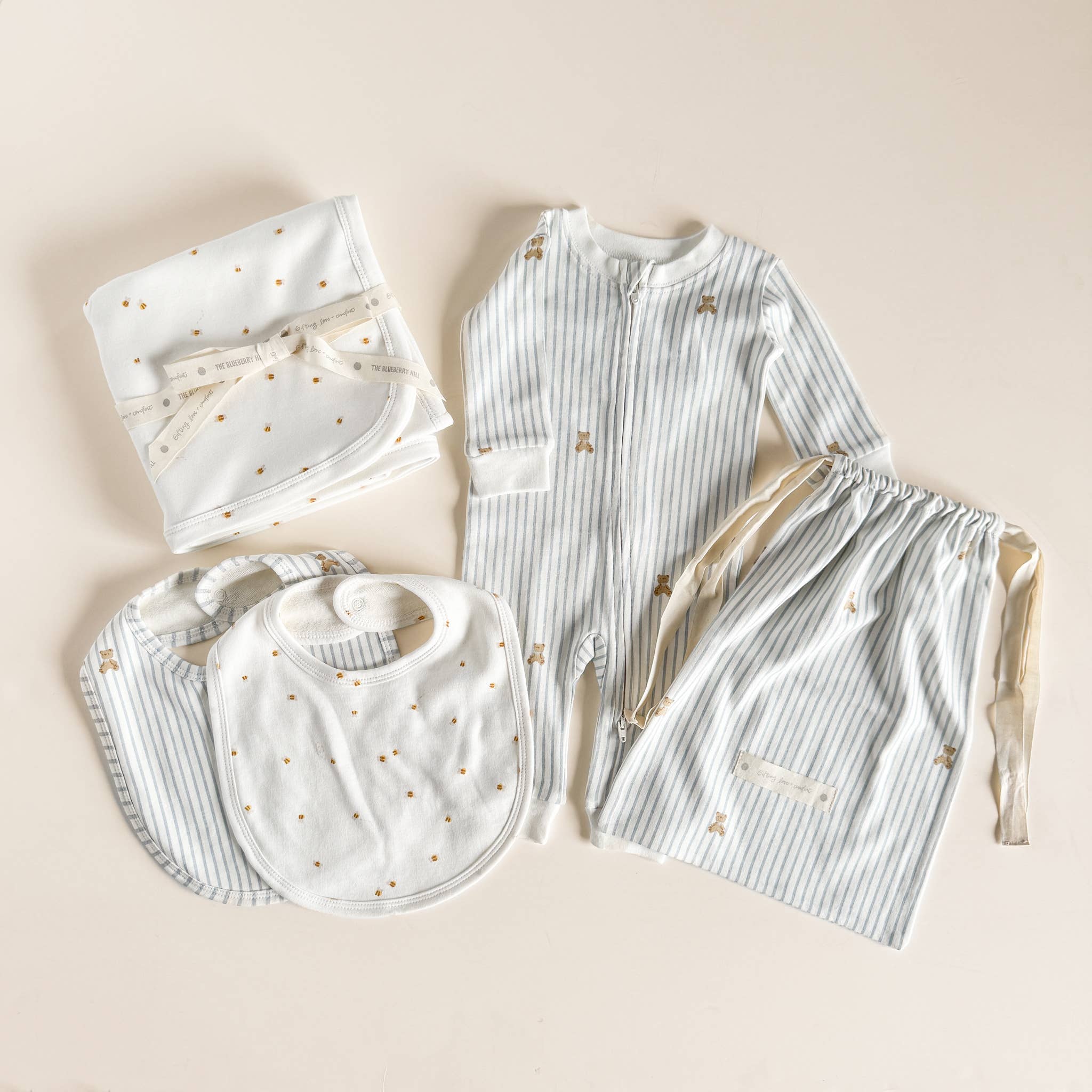 Organic Cotton Layette Bear Bee Welcome Gift