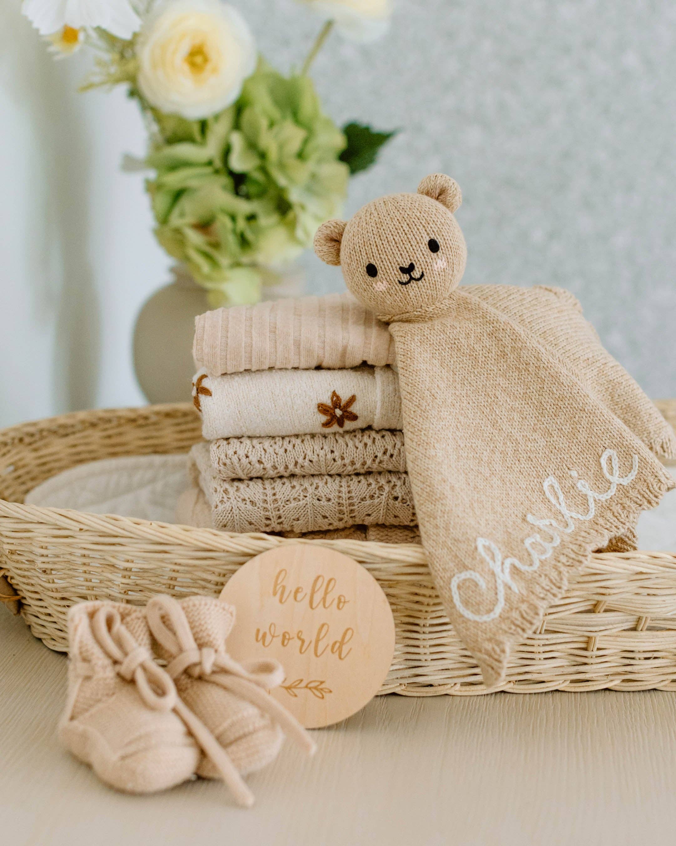 Cuddle + Kind Baby Bear Lovey (honey)