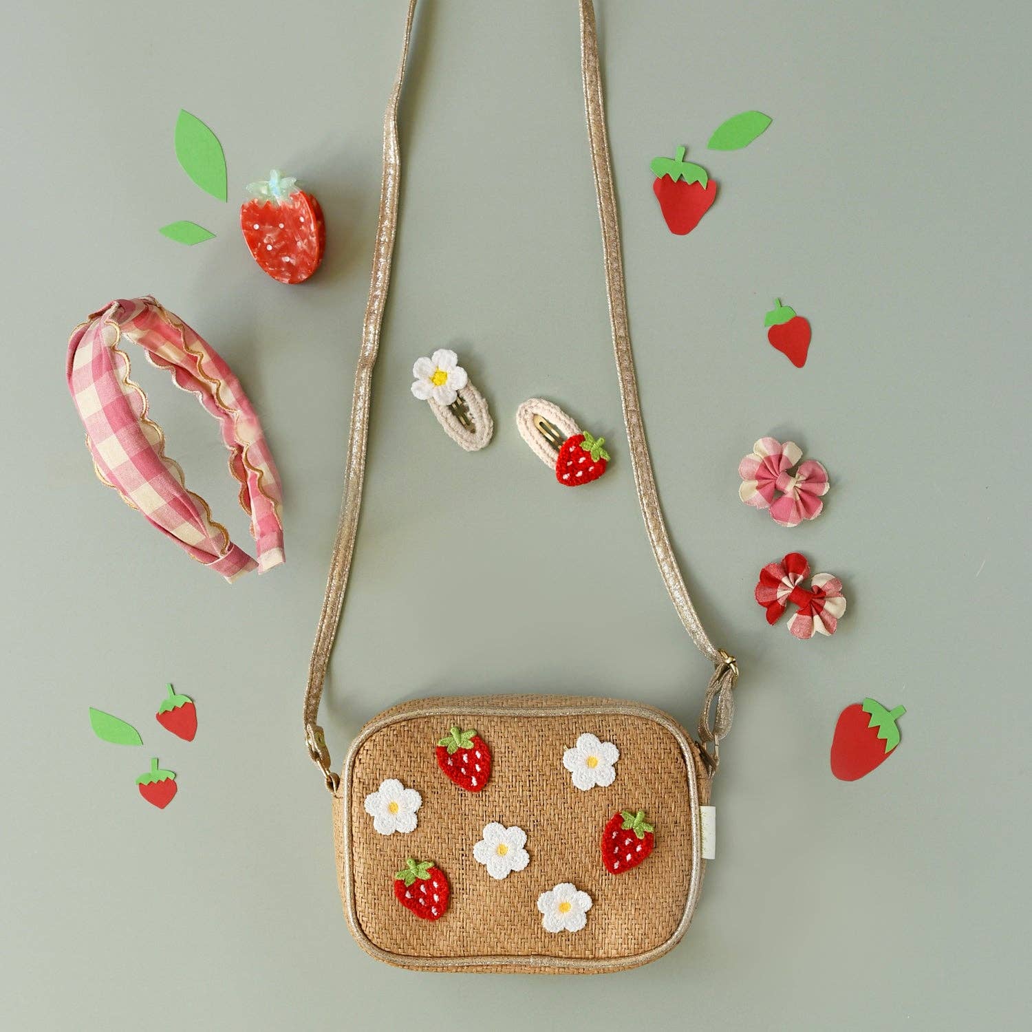 Crochet Daisy and Strawberry Clips