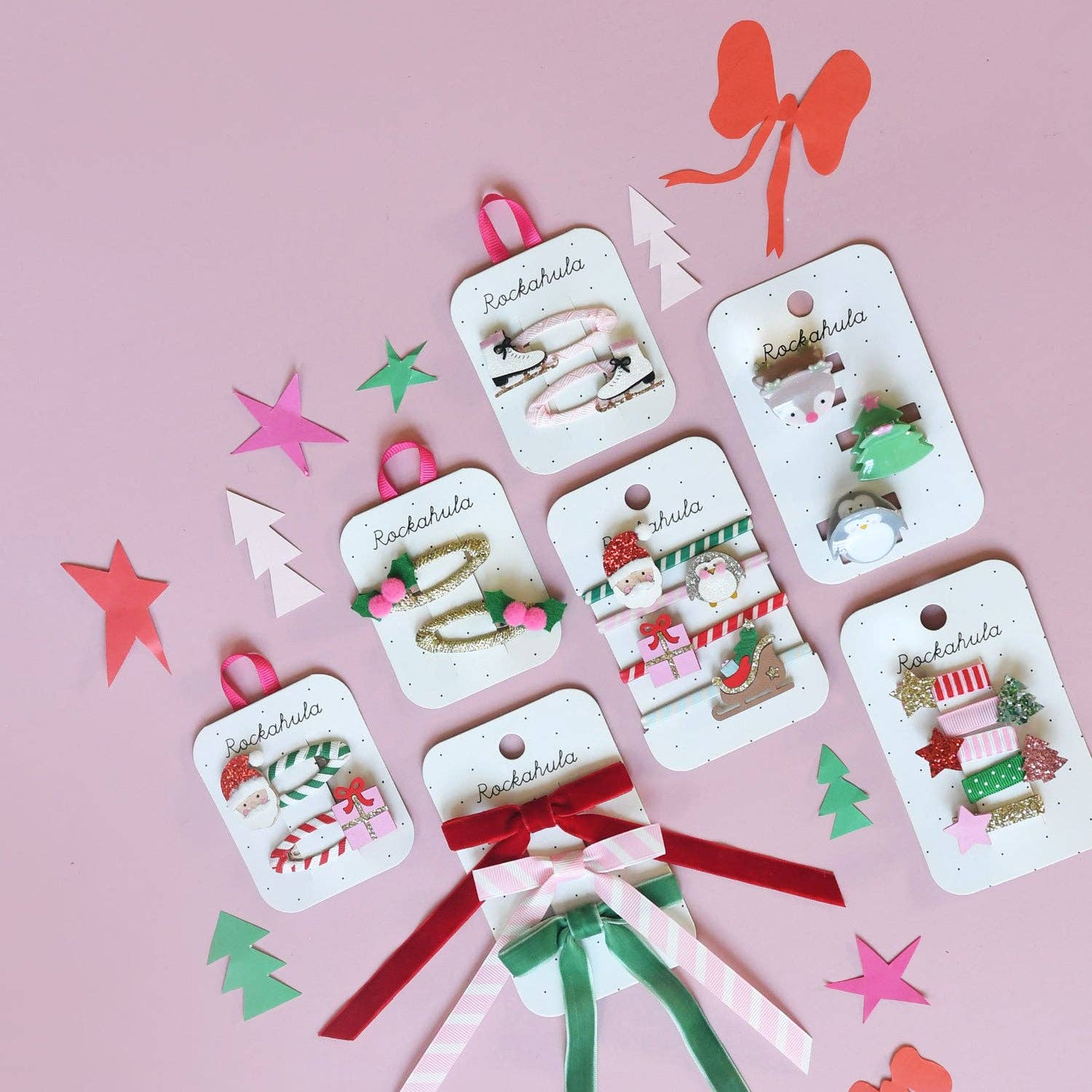 Festive Christmas Claw Clips 3 Pack